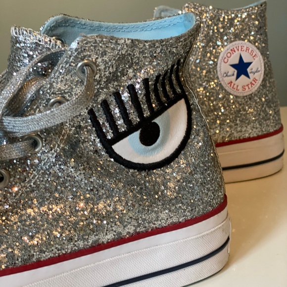 Chiarra Ferragni Converse high tops Glitter size 41.5 - Picture 4 of 5